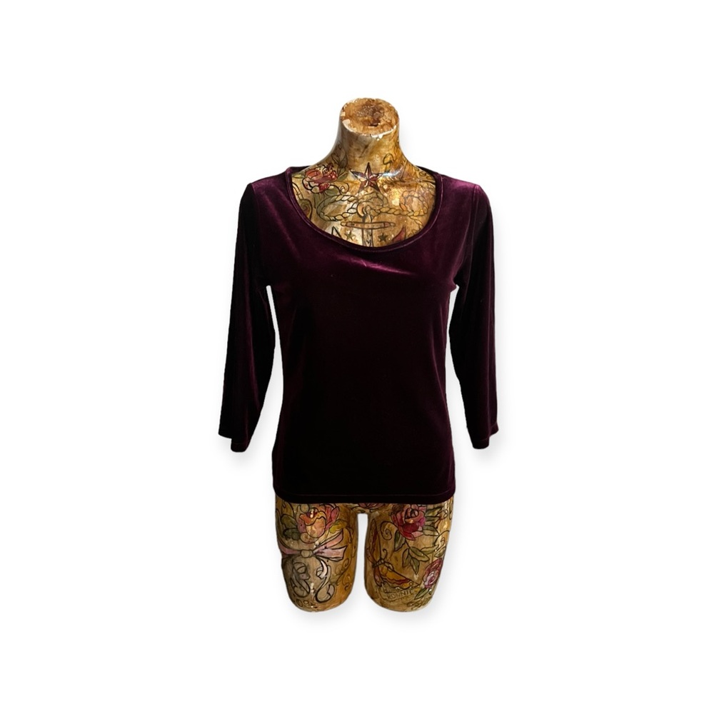 Ann Taylor Top Burgundy Short Sleeve Size Medium